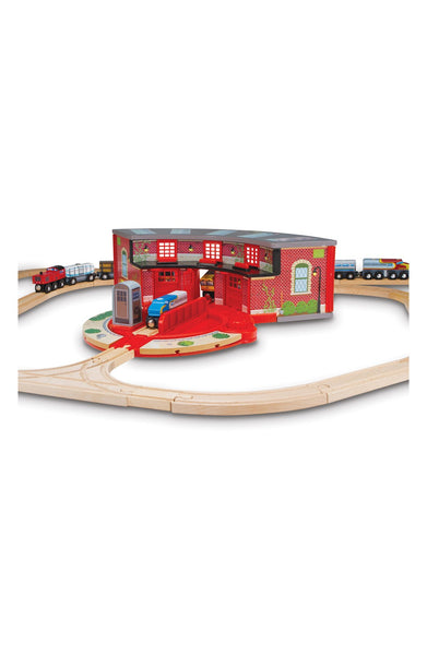 'Roundhouse & Turntable' Wooden Toy Set