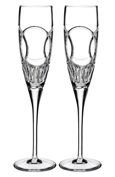 'Wedding Vows' Lead Crystal Champagne Flutes (Set of 2)