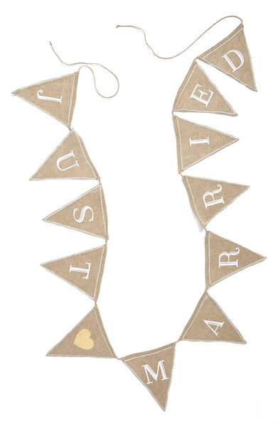 'Just Married' Burlap Banner