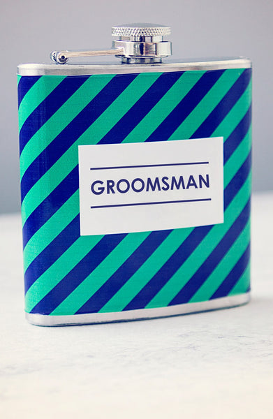 'Groomsman' Stripe Flask