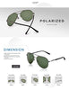 LUENX Mens Womens Sunglasses Aviator Polarized Dark Green Lens Gun Metal Frame - UV 400 Protection 60mm Driving