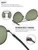LUENX Mens Womens Sunglasses Aviator Polarized Dark Green Lens Gun Metal Frame - UV 400 Protection 60mm Driving
