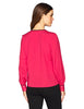 Calvin Klein Women's Long Sleeve Piped Top With Keyhole, Lipstick Black, XL