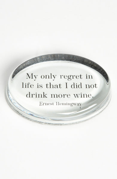 'My Only Regret' French Crystal Paperweight